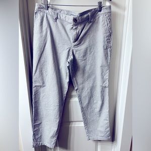 Gap Factory ankle pants white with blue pinstripes size 12